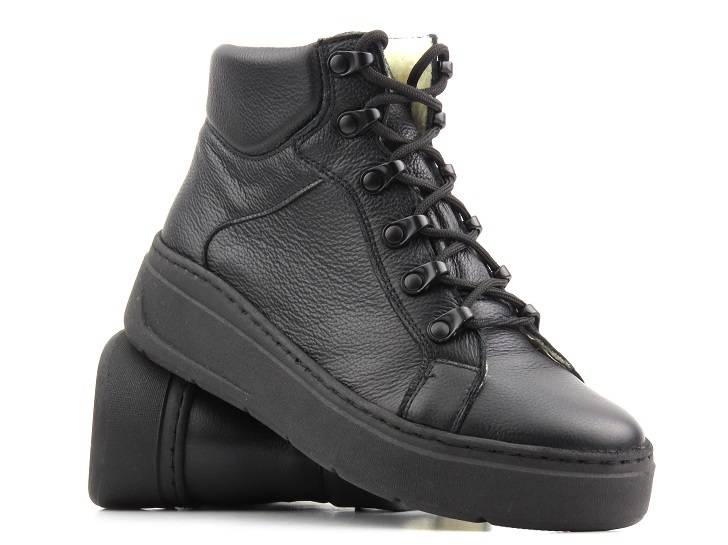 Pohodlné dámské boty s vlnou - Wasak 0661, černá