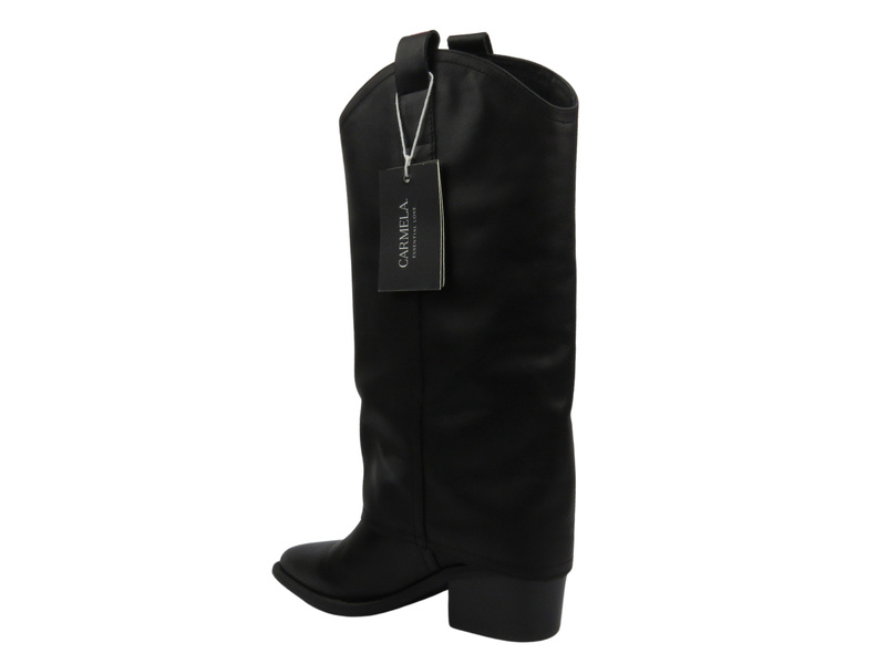 Dámské kožené kozačky - Syrena K-225, černé