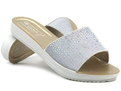 Dámské žabky s flitry - INBLU Mimi, šedé