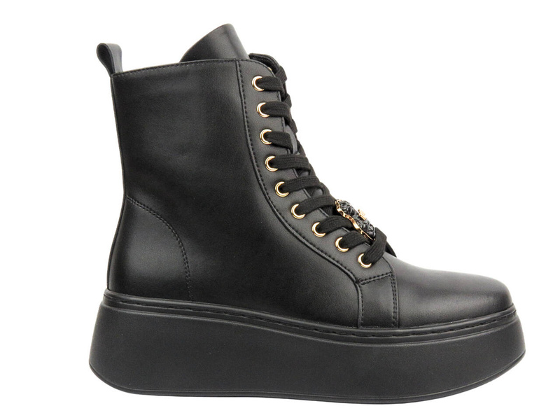 Dámské kotníkové boty na platformě - CheBello 4294, černé