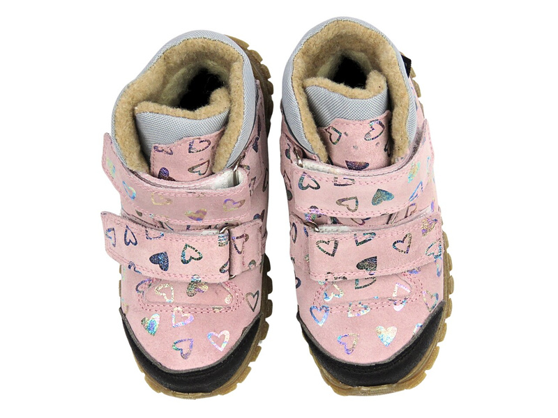 Dětské kožené kotníkové boty Jamet 2218, růžové