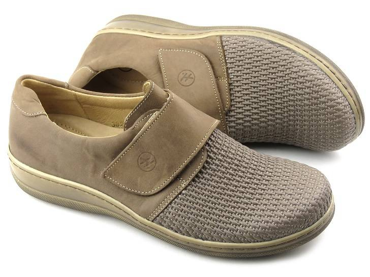 Pružné dámské boty se strečem - Helios Komfort 382, ​​tmavě béžová