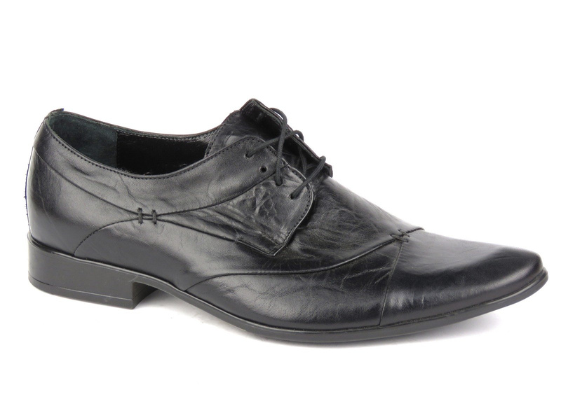 Kožená pánská společenská obuv Wasak 148, černá
