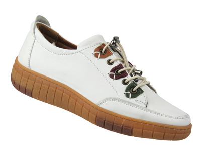 Dámské kožené nízké boty Nika Comfort 0286-401, bílé