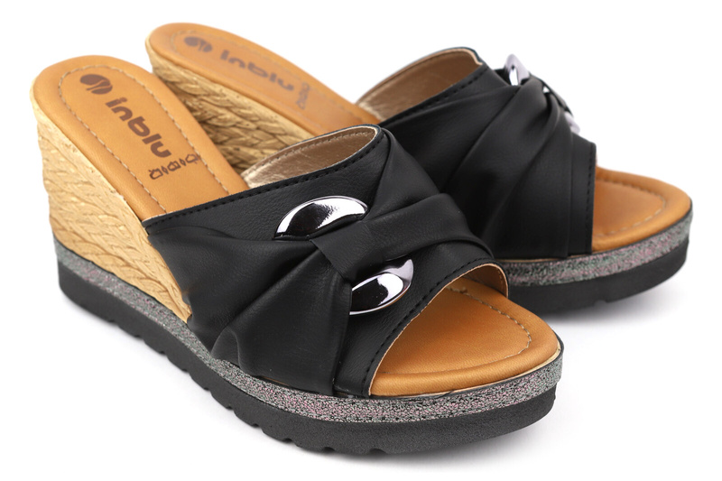 Dámské sandály na klínku - INBLU FG-34, černé
