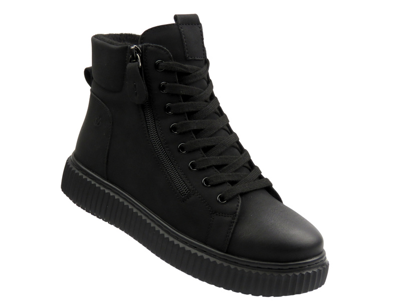 Kožené dámské kotníkové boty černé Cambell 25-19341