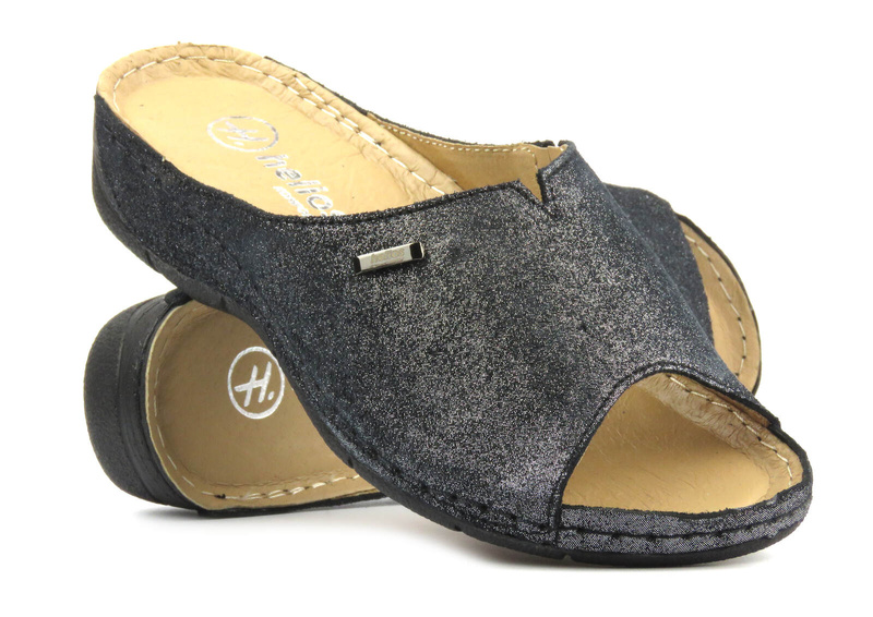 Pohodlné měkké žabky pro ženy HELIOS Comfort 105, černé