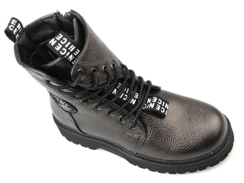 Teplé kozačky, kozačky pro děti a teenagery - MISS E 22DZ23-5257, šedá