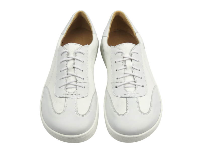 Pánské bílé kožené barefoot minimalistické polobotky Helios Komfort 830