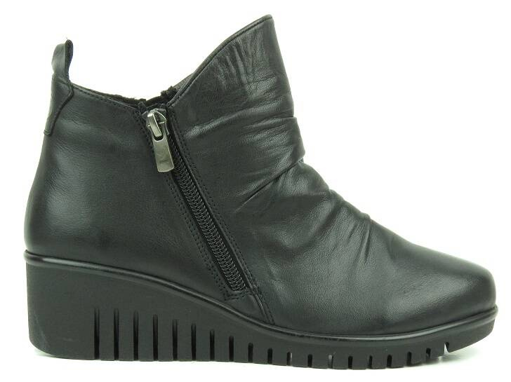 Dámské kotníkové boty na dva zipy - COMFORTABEL 960232-01, černé