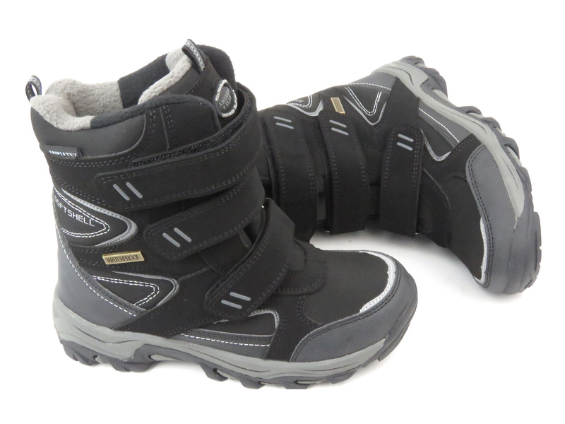 Trekové boty, dětské sněhule - AMERICAN CLUB WT161/23 černá a šedá