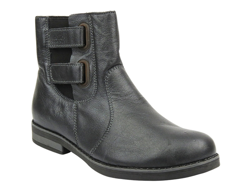 Kožené dámské kotníkové boty polské značky HELIOS Komfort 519 šedé barvy