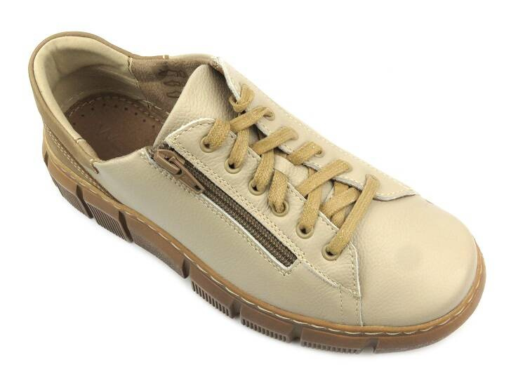 Dámské kožené boty - Wasak 0663, ecru