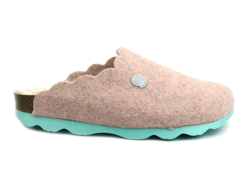 Teplé dámské pantofle s kožíškem uvnitř - GENUINS G105492, růžové