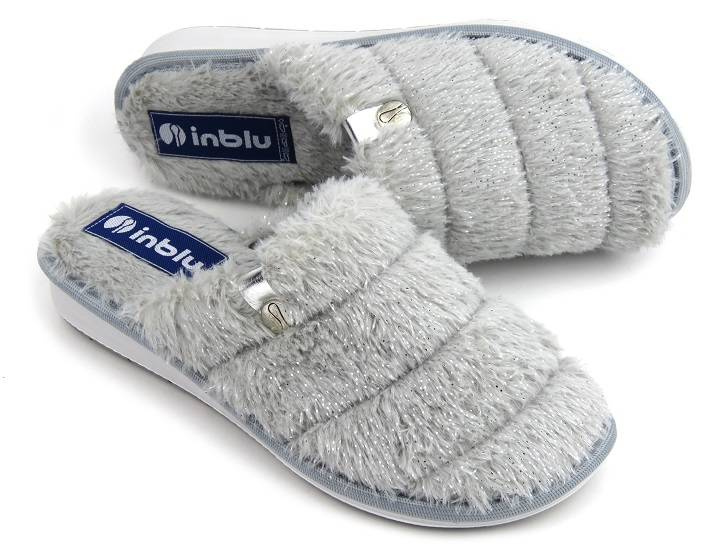 Kožešinové, měkké dámské pantofle - INBLU LB-95, šedé