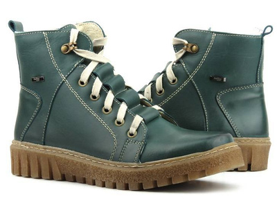 Dámské kožené boty zateplené vlnou - HELIOS Komfort 577W, cappuccino