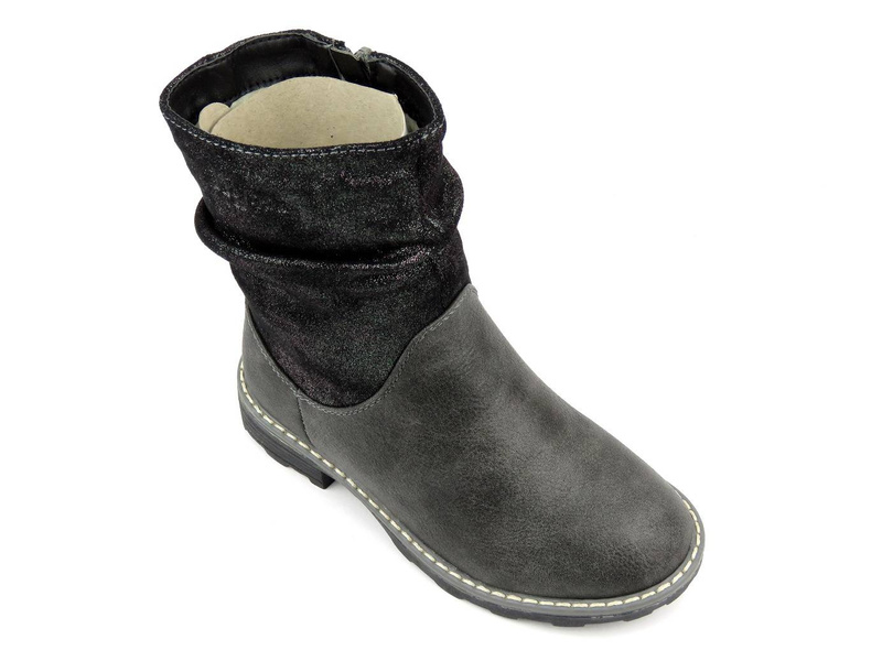 Zateplené dětské kozačky - WOJTYŁKO 20148, šedé