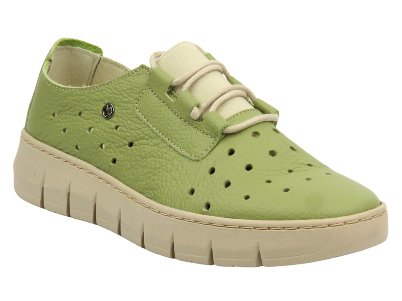 Pohodlné dámské kožené polobotky – HELIOS Komfort 434-2, zelené