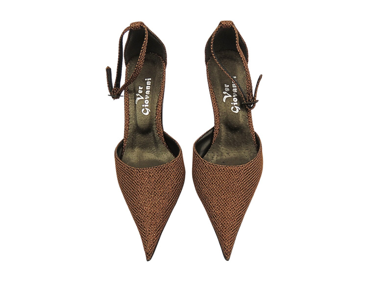 Lodičky na podpatku hnědé s nastavitelným páskem Ver Giovanni 504/13/N
