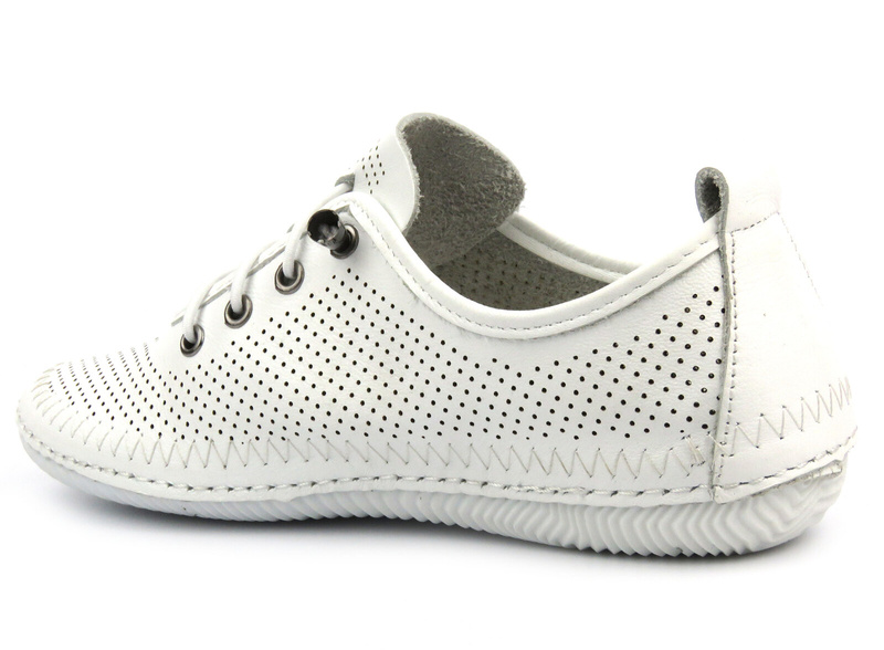 Dámské prolamované kožené polobotky - Artiker 54C0831, bílá