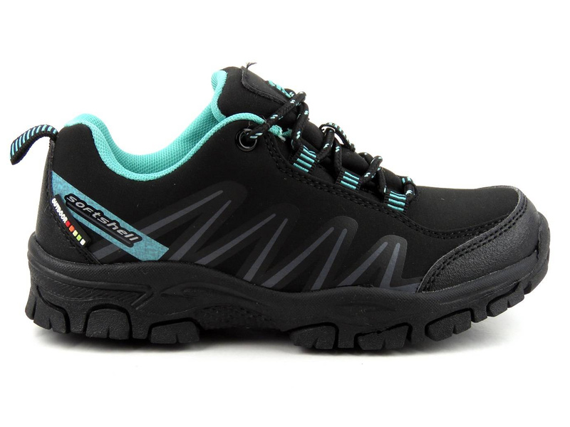 Dětské trekové boty - AMERICAN CLUB Soft Shell WT72/22, černá a mint