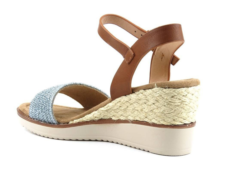 Dámské sandály na klínku, espadrilky - JEZZI 21SD98-3590, modré