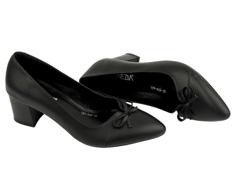 Elegantní vysoké podpatky se špičatou špičkou - Venezia 208 PELLE, černá