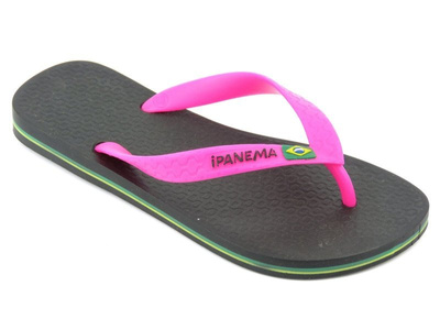 Černé dámské žabky s růžovými ramínky - Ipanema 80408