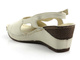 Dámské kožené sandály na klínku - HELIOS Komfort 207, ecru