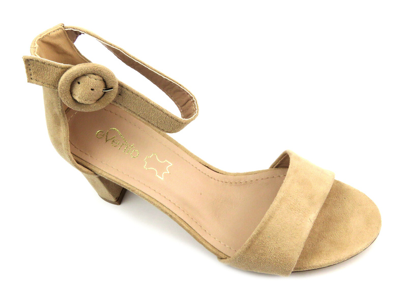 Elegantní dámské sandály na vysokém podpatku - Evento 23SD35-5578, béžová