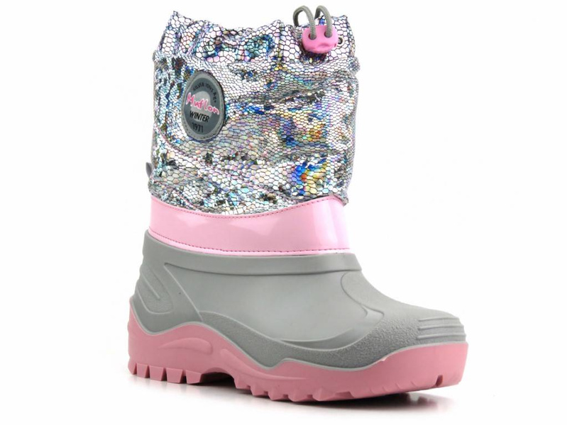 Teplé dětské sněhule s lesklými šupinami - Ren But Muflon 32-468