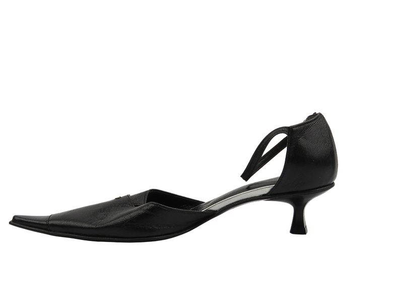 Kožené dámské lodičky na podpatku ELDA 409 černé