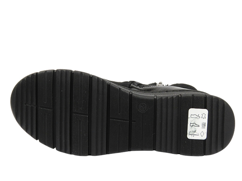 Dámské kozačky na platformě - HELIOS Comfort 600 černé se zipem Polská značka