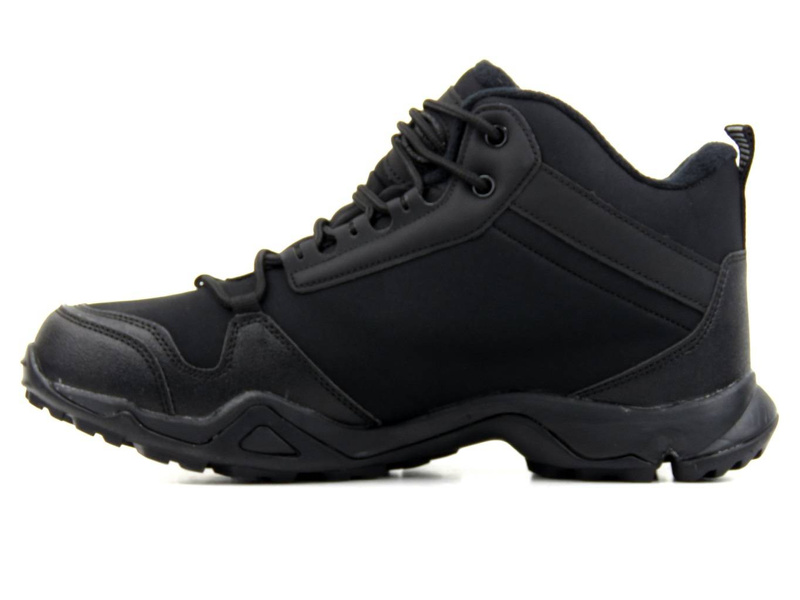 Pánské vysoké trekingové kalhoty z tkaniny SoftShell - AMERICAN CLUB WT63/21(22), černé