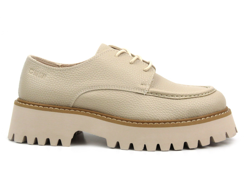 Kožené boty, dámské mokasíny - Big Star NN274053, béžová