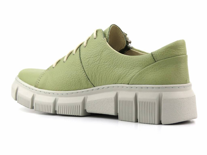 Dámská kožená obuv se silnou podrážkou - HELIOS Komfort 413, zelená