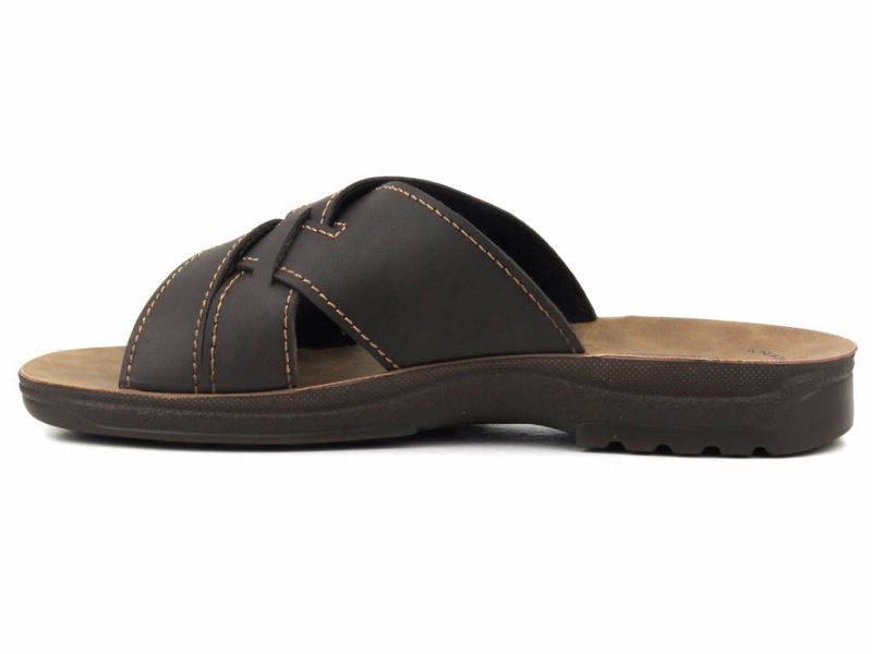 Pánské žabky se zkříženými ramínky - INBLU TG-07, tmavě hnědé