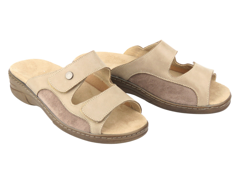 Pohodlné dámské pantofle Helios Comfort 160, béžové