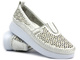 Skórzane półbuty damskie - HELIOS Komfort 791, jasnoszare