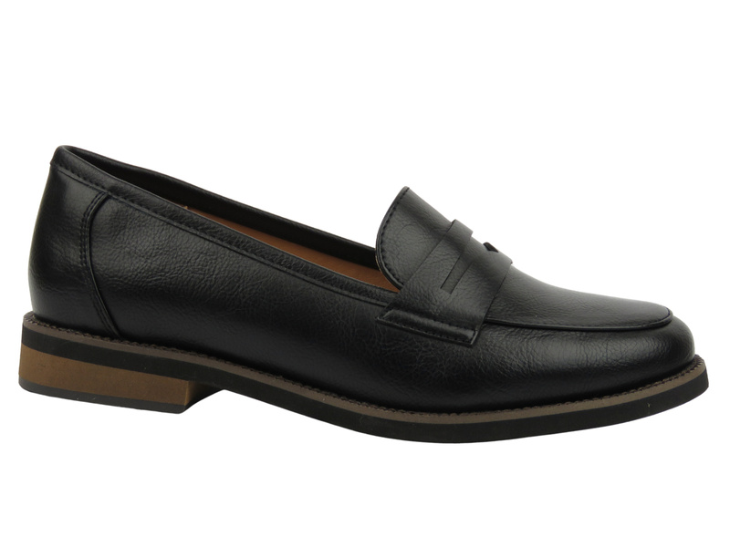 Elegantní dámské mokasínové boty - Potocki 25-12573, černé