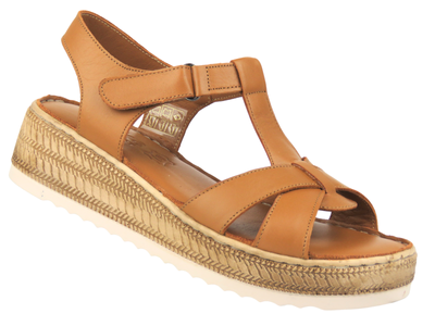 Dámské kožené sandály Nika Comfort 0162-214, hnědé