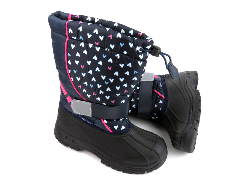 Sněhule, teplé dětské zimní boty - WOJTYŁKO 23042, tmavě modrá