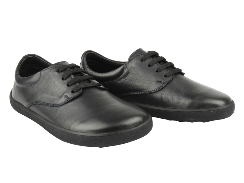 Dámské kožené minimalistické boty Barefoot Nika Comfort 26025 – Černá