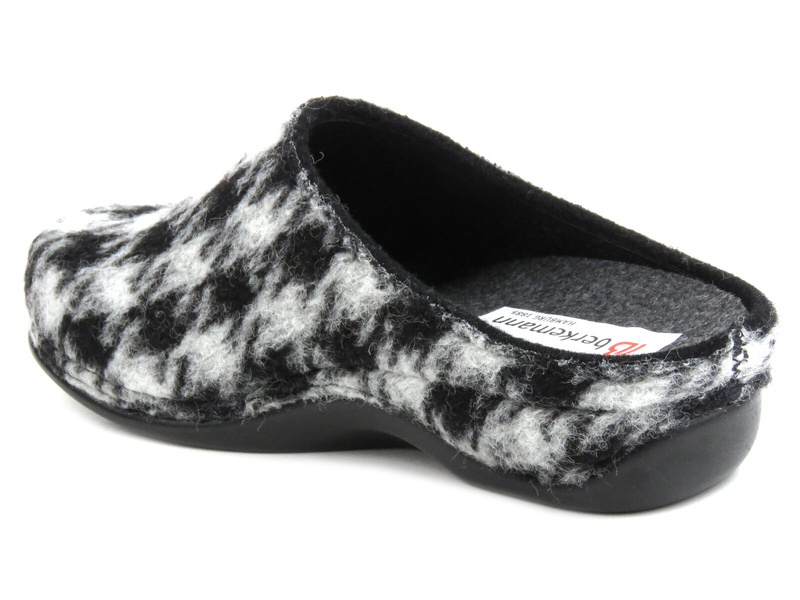 Dámské plstěné pantofle - BERKEMANN 01044-040 Fabia, černá a šedá