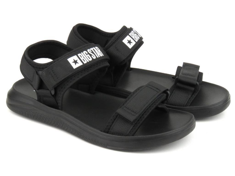 Pánské sportovní sandály na suchý zip - Big Star HH174842, černé