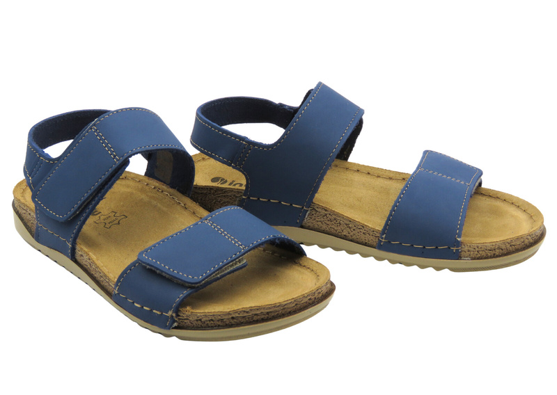 Dámské kožené sandály modré INBLU AA-1KU