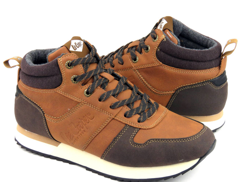 Pánská zimní sportovní obuv - LEE COOPER 22-31-1461M, hnědá