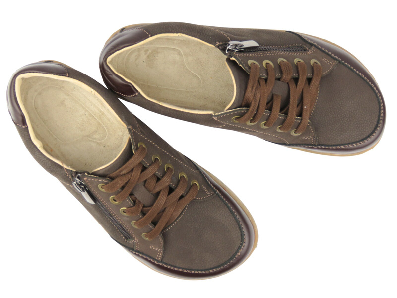 Barefoot kožené minimalistické dámské polobotky Helios Komfort 470, tmavě hnědé