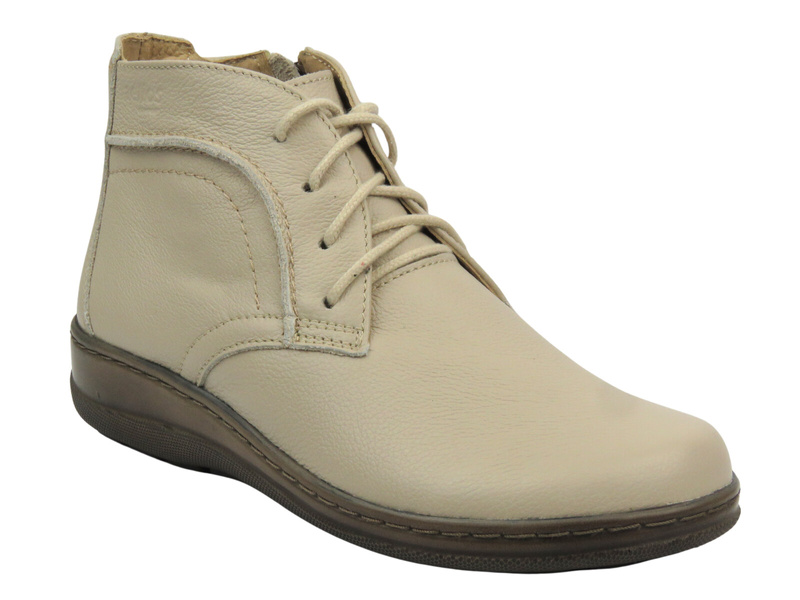 Lehké, pohodlné dámské kotníkové boty - HELIOS Komfort 612S, ecru