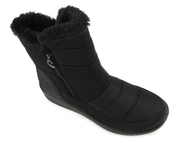 Dámské sněhule zateplené kožíškem - NOVINKY 22SN26-5065, černé